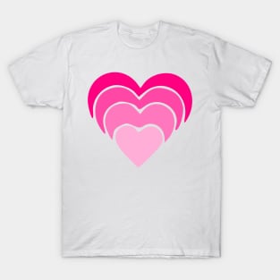 heart shape pink love T-Shirt